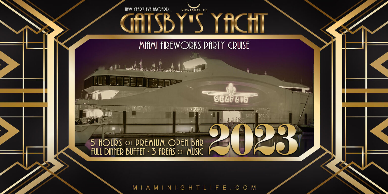 New Year&#039;s Eve 2023 Miami Fireworks Party Cruise - Seafair Mega Yacht - Miami