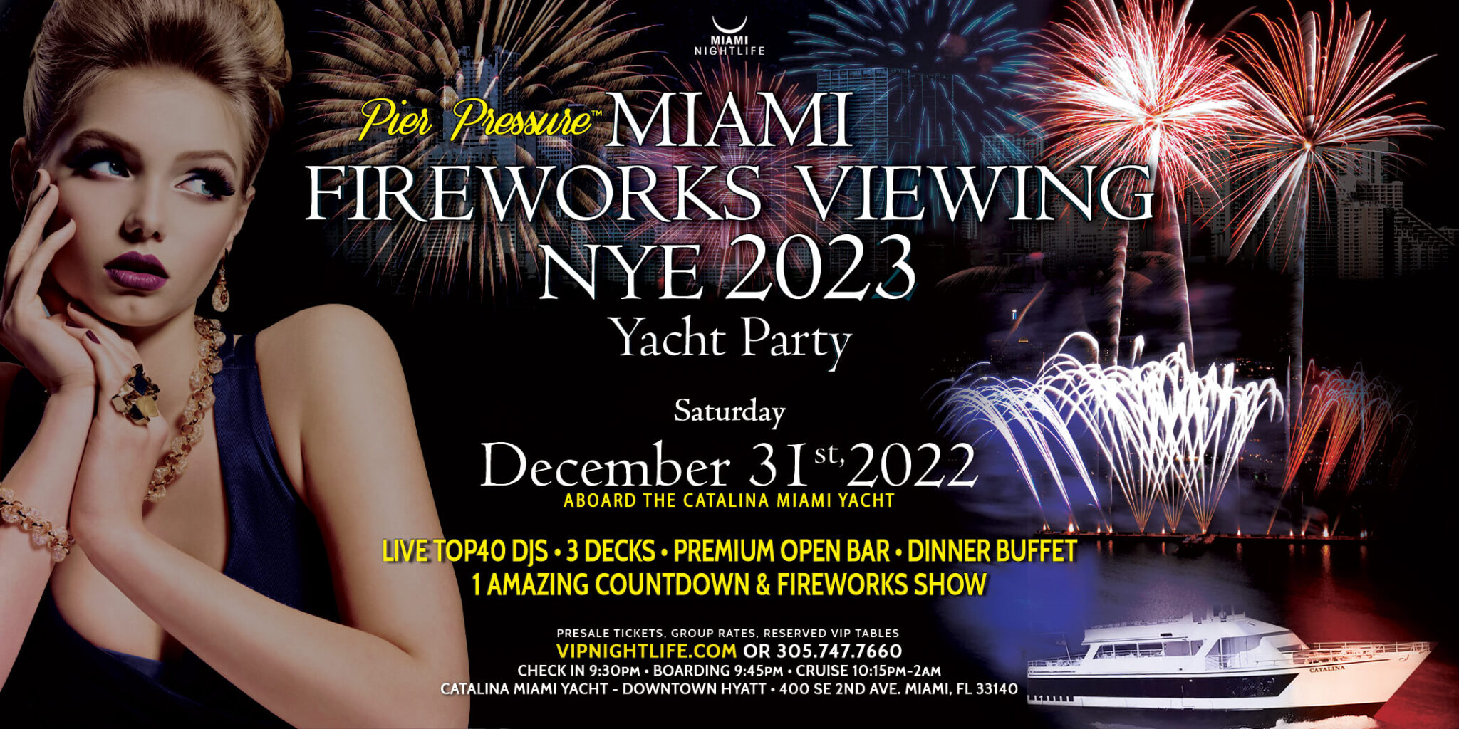 miami under the fireworks yacht party new years eve 2023