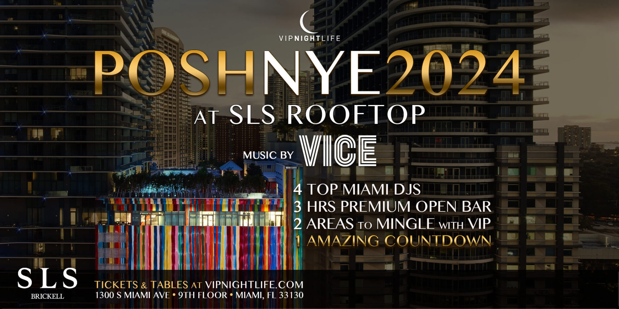 posh miami new year's eve party sls brickell rooftop